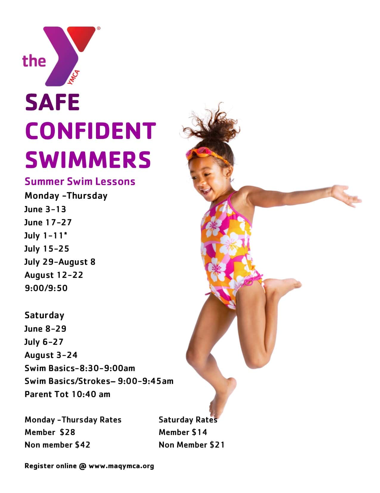 Summer swim lesson poster2019 Maquoketa Area Family YMCA