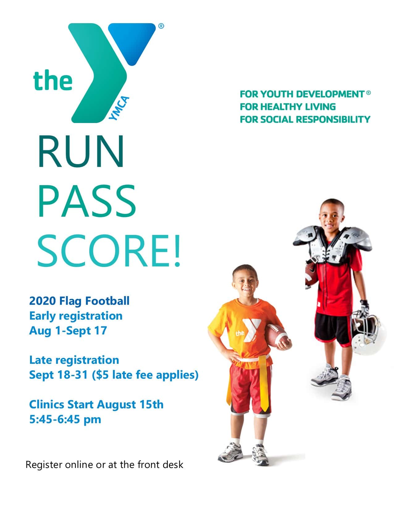 2020 Flag Football Poster Maquoketa Area Family YMCA