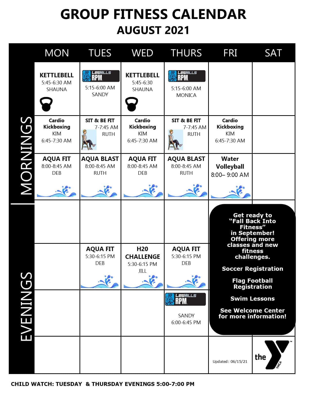 Schedules & Hours Maquoketa Area Family YMCA